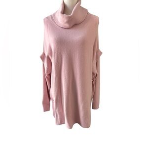 Picadilly Canada pink cowl neck long sweater size XL